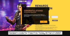 Read more about the article Redeem code for free Fire Today 8 March 2021