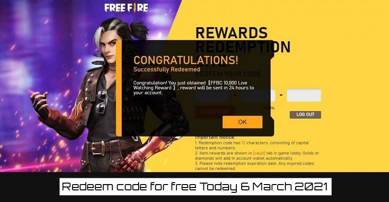 You are currently viewing Redeem code for free Today 6 March 2021