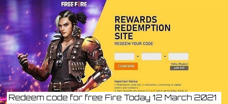 You are currently viewing Redeem code for free Fire Today 12 March 2021