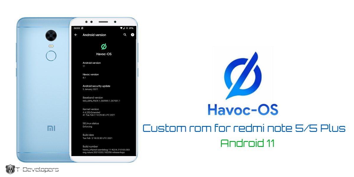 You are currently viewing Custom rom for redmi note 5/5 Plus Havoc OS 4.1 Android 11|2021
