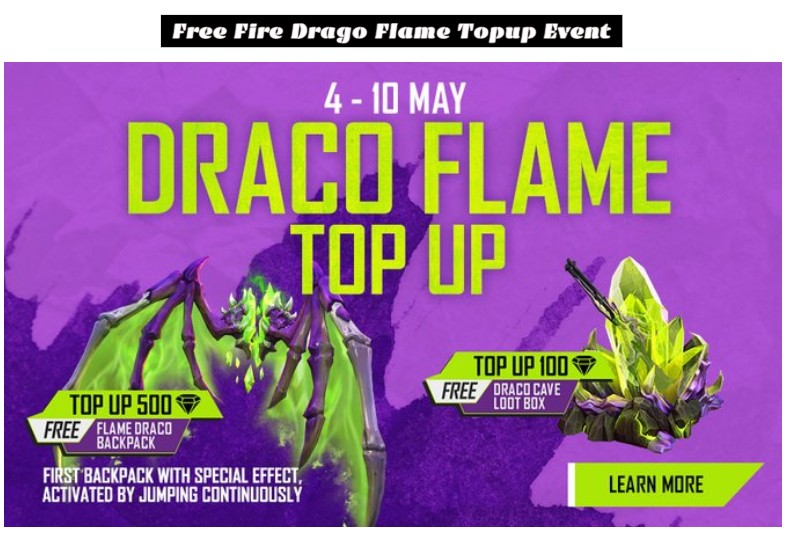 You are currently viewing Free Fire Drago Flame Topup Event  Items Review:How to get free legendary loot crate and exclusive backpack skin