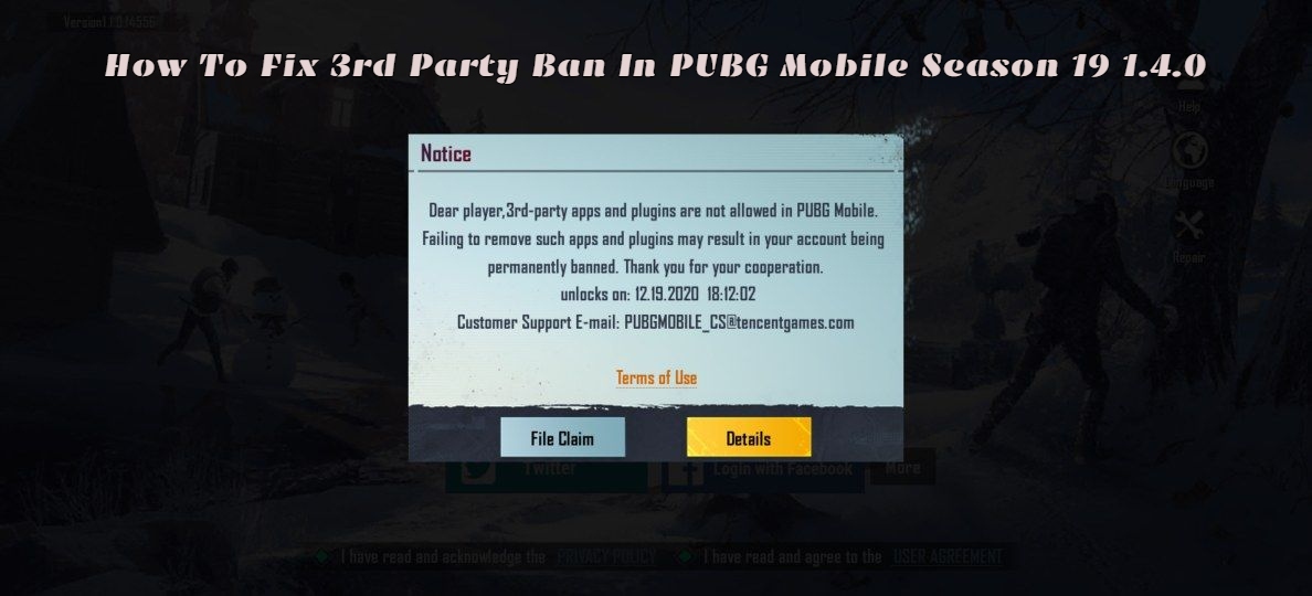 Read more about the article How To Fix 3rd Party Ban In PUBG Mobile Season 19 1.4.0