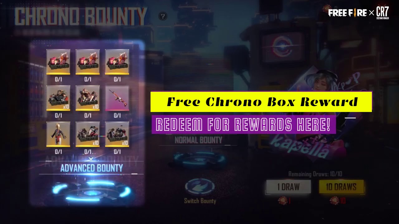 You are currently viewing Free Fire Redeem Code For Today 10 May 2021: Free Chrono Box Reward
