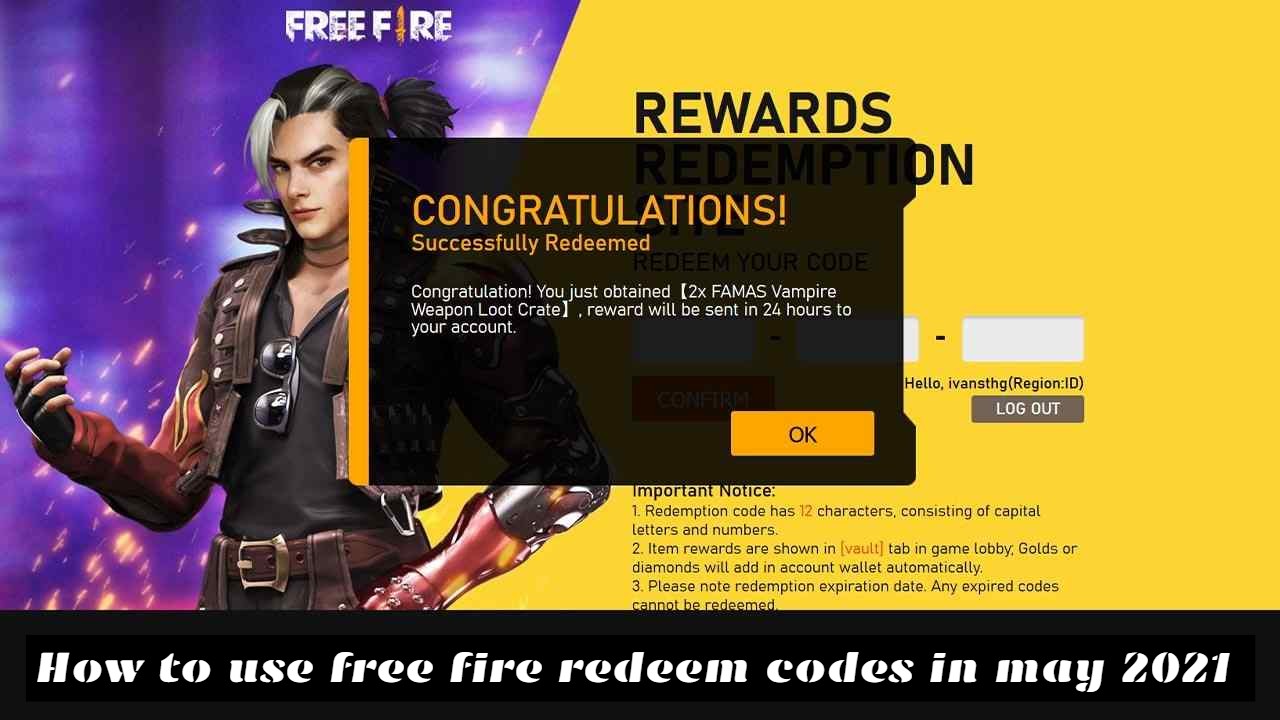 Read more about the article How to use free fire redeem codes in may 2021