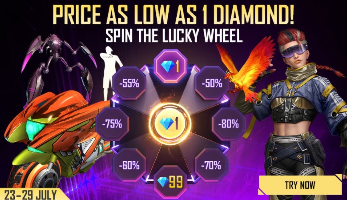 Read more about the article Free Fire Lucky Wheel Event: Get Exclusive Rewards For Only 1 Diamond