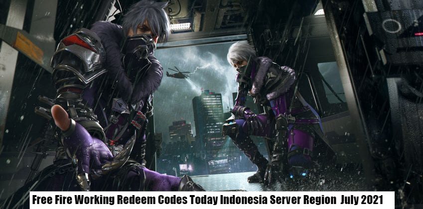 You are currently viewing Free Fire Working Redeem Codes Today Indonesia Server Region 31 July 2021