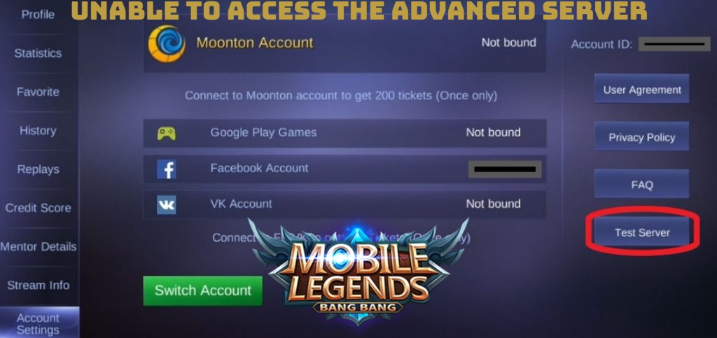 You are currently viewing Unable to access the advanced server in mobile legends