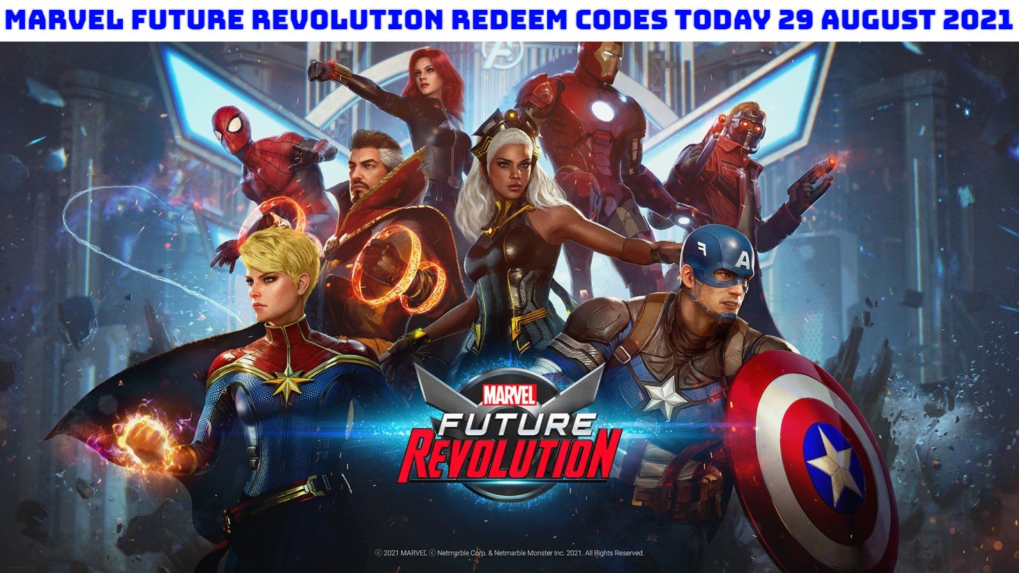 You are currently viewing Marvel Future Revolution Redeem Codes Today 30 August 2021