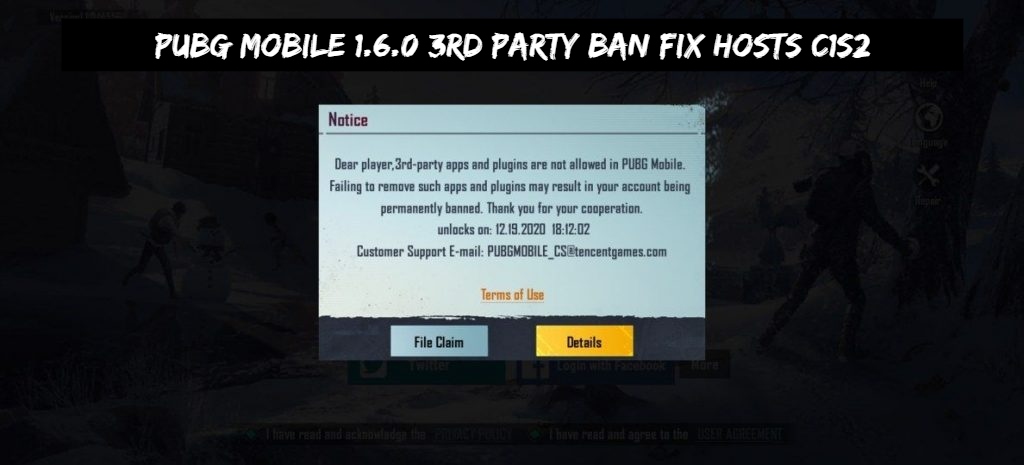 You are currently viewing PUBG Mobile 1.6.0 3rd Party Ban Fix Hosts C1S2