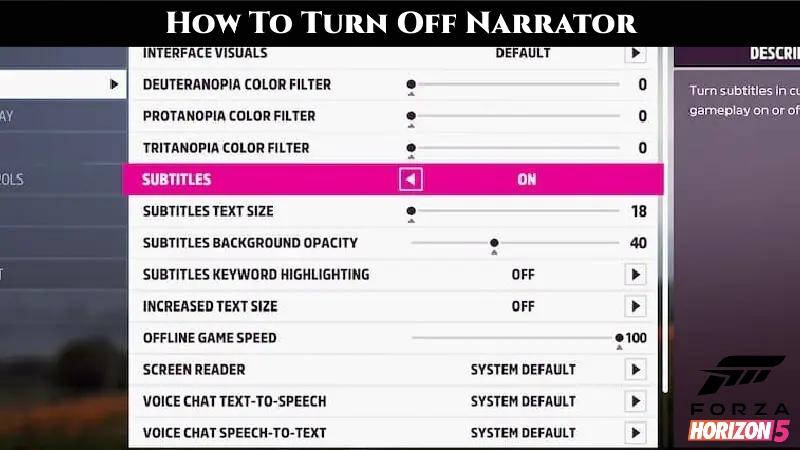 Read more about the article Forza Horizon 5: How To Turn Off Narrator
