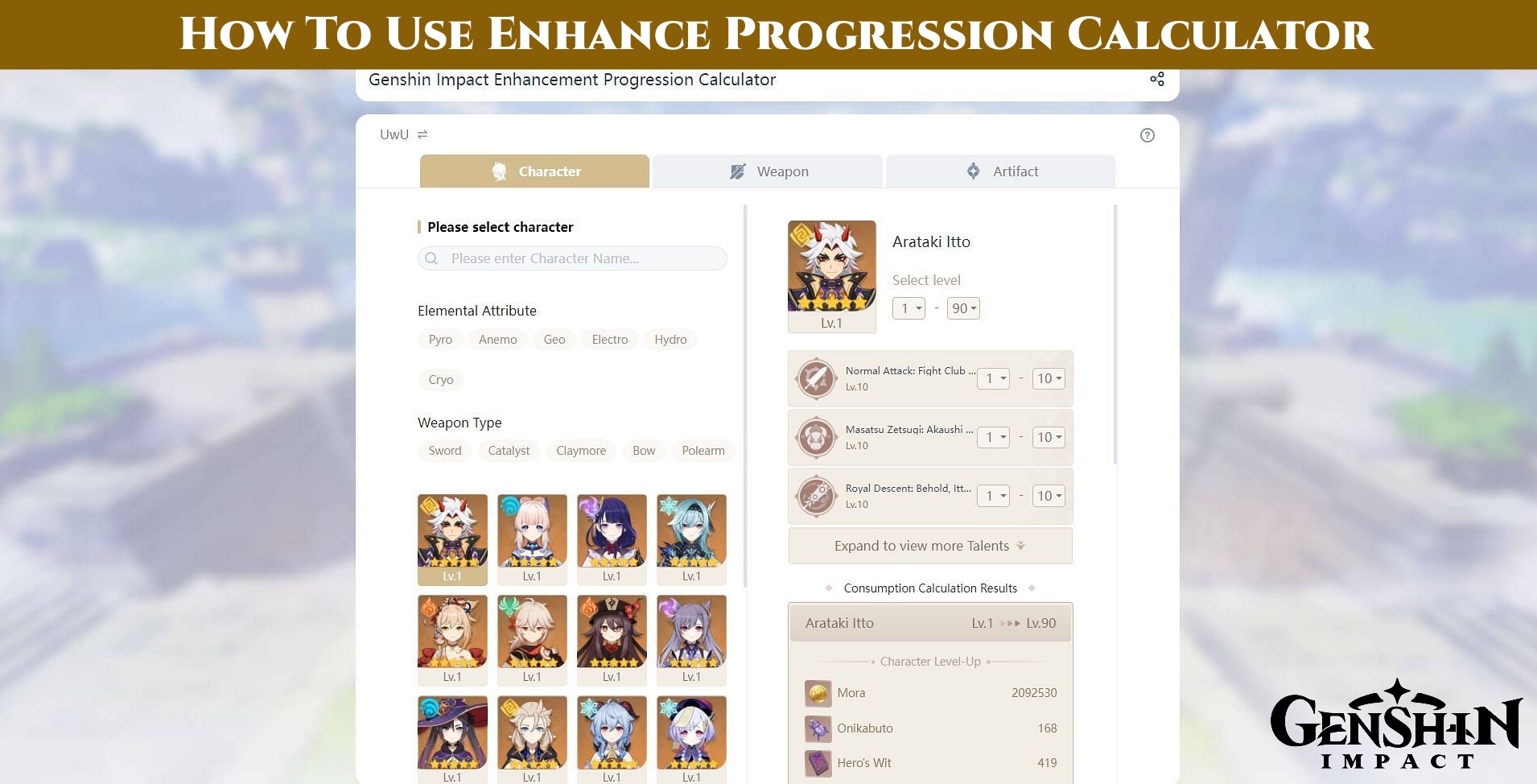 You are currently viewing How To Use Enhance Progression Calculator In Genshin Impact