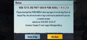 Read more about the article How To Fix 3rd Party Ban In PUBG Mobile 1.8.0 C2S4