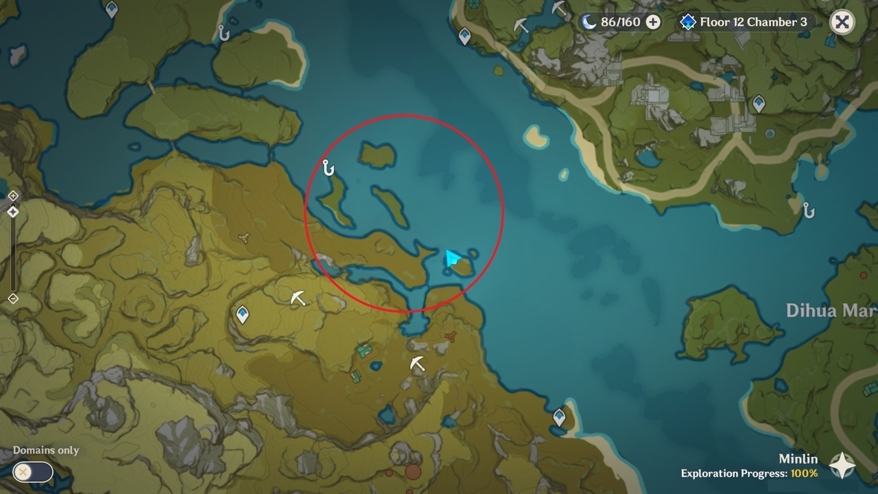 Genshin Impact Frog Farming Location Map