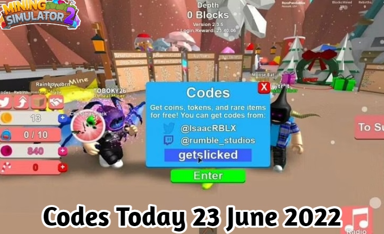 Read more about the article Roblox Mining Simulator 2 Codes Today 23 June 2022