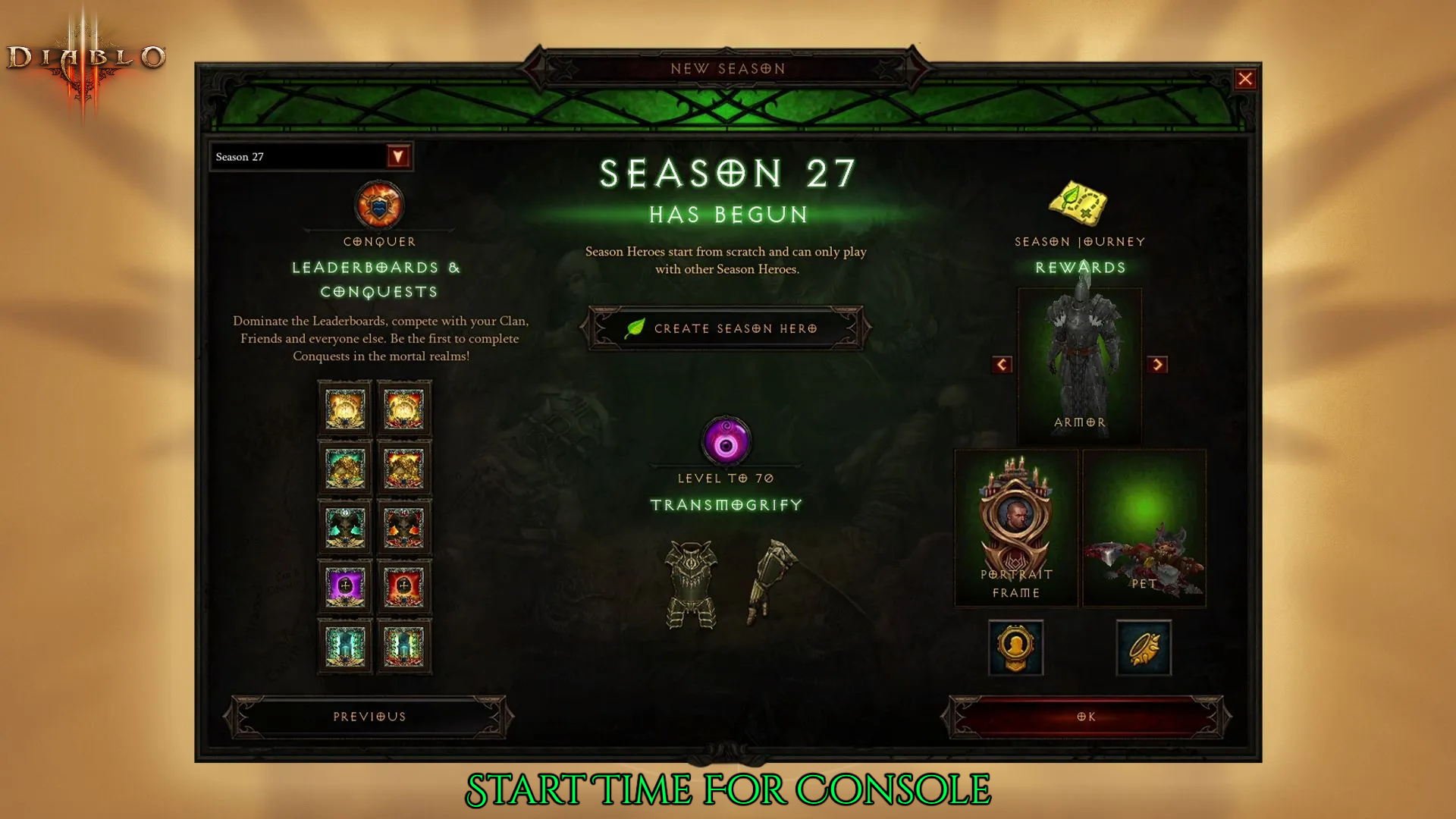 Diablo 3 Season 27 Start Time For Console