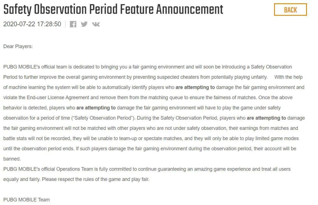How To Fix Safety Observation Period Ban In PUBG 2.3