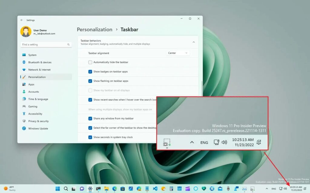 Windows 11 Taskbar Clock Using Registry to Display Seconds