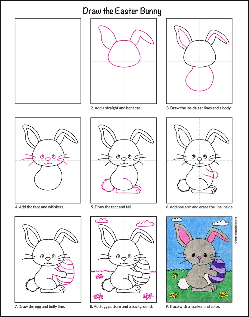 How To Draw Easter Bunny Step By Step
