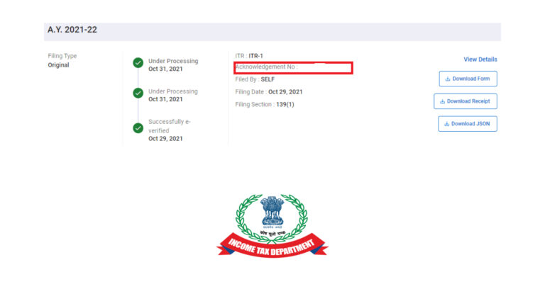 Read more about the article Where To Find Acknowledgement Number Of ITR