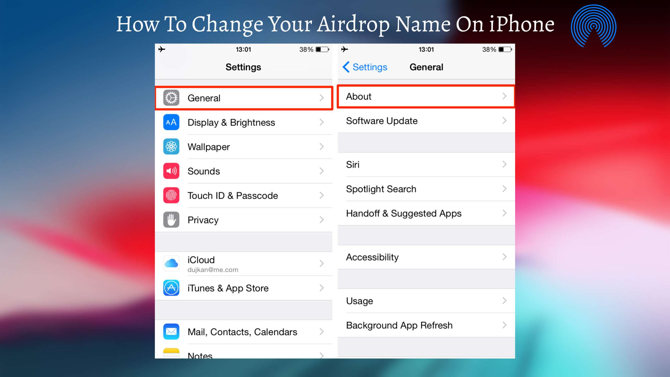 Activar airdrop iphone