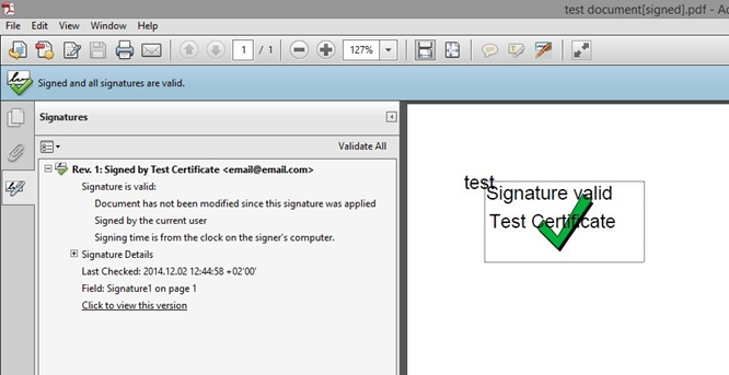 Setting up the validity of digital signatures