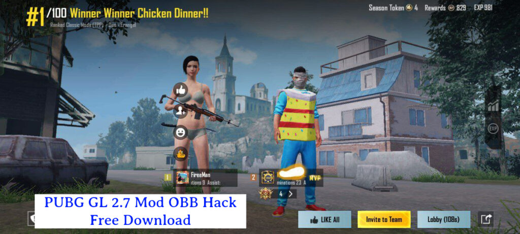 PUBG GL 2.7 Mod OBB Hack Free Download