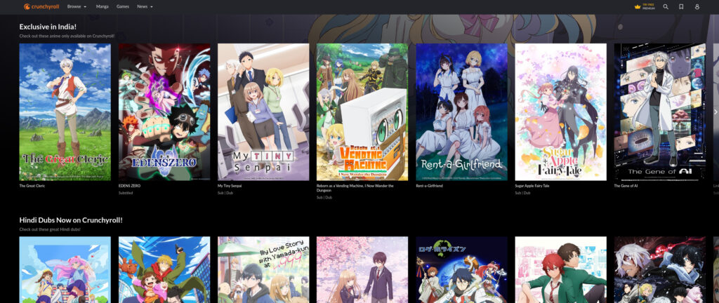 An enormous assortment of anime